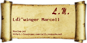 Lőwinger Marcell névjegykártya
